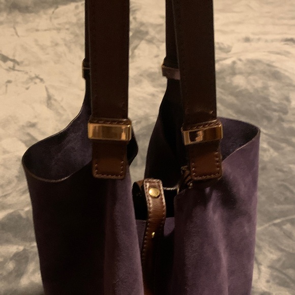 Michael Kors Purple Suede Leather Shoulder Colgate Tote /Shoulder Bag - Picture 12 of 16